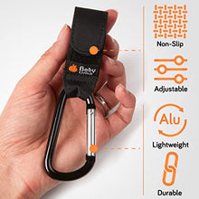 Load image into Gallery viewer, Stroller Hooks for Hanging Bags and Shopping - MadeForMums & Lovedbyparents Award-Winning Stroller Clips - Universal Stroller Clips for Bags - Black, 2 Pack by Baby Uma