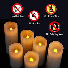 Load image into Gallery viewer, Pandaing Flameless Candles Battery Operated LED Pillar Real Wax Electric Unscented Candles with Remote Control Cycling 24 Hours Timer, Ivory Color, Set of 9