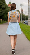 Load image into Gallery viewer, Canvas Mini Backpack for Everyday & Day Pack Rucksack in Solid Color Blocks (Almond)