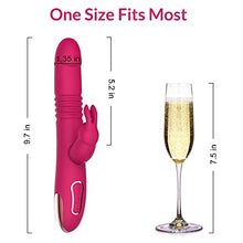 Load image into Gallery viewer, BOMBEX Beaded Thrusting Rabbit Vibrator William, 9.8" Triple Action G Spot Vibrator with Independent Clitoral Stimulator, 10 Patterns, Waterproof & Rechargeable Sex Toys for Women, Rose