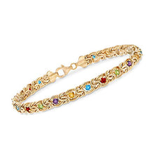 Load image into Gallery viewer, Ross-Simons 3.80 ct. t.w. Multi-Stone Byzantine Bracelet in 14kt Yellow Gold. 8 inches