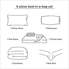 Load image into Gallery viewer, Bedsure Black Twin Comforter Set for Kids - 6 Pieces Reversible Black Bed Set Twin, Black Bed Set with Comforters, Sheets, Pillowcases & Shams - Bedspread & Coverlet Sets