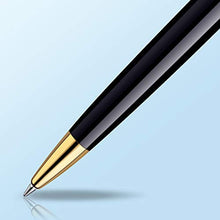 Load image into Gallery viewer, Waterman Hemisphere Black Ballpoint Pen GT, Medium Tip, Blue Ink