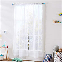 Load image into Gallery viewer, AmazonBasics Decorative 5/8" Curtain Rod with Round Finials, 28"-48", Turquoise Blue
