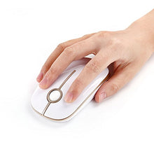 Load image into Gallery viewer, Jelly Comb 2.4G Slim Wireless Mouse with Nano Receiver Less Noise, Portable Mobile Optical Mice for Notebook, PC, Laptop, Computer, MacBook - White and Gold