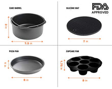 Load image into Gallery viewer, CAXXA 15 PCS 8 Inch XL Air Fryer Accessories, Deep Fryer Accessories with Recipe Cookbook Compatible with Growise Phillips Cozyna Fits All 4.2QT - 5.8QT Air Fryer