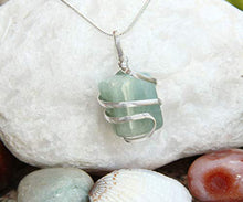 Load image into Gallery viewer, Aquamarine Gemstone Pendant Necklace - Natural Crystal Healing | Stone of Courage | Throat Chakra & Communication Aid | Calming & Soothing Energy to Relax and Reduce Stress | Jewelry for Men & Women