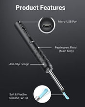Load image into Gallery viewer, BEBIRDPRO Ear Wax Removal Tool with HD Camera and 6 LED Lights, Ear Wax Removal Tool Camera with IP67,Ear Camera and Wax Remover, for iOS, Android Phones, with Blackhead Vacuum R3 PRO Black