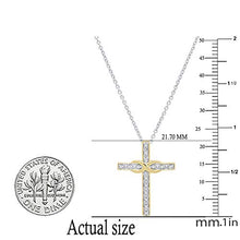 Load image into Gallery viewer, Dazzlingrock Collection 0.10 Carat (ctw) Round White Diamond Ladies Cross Pendant 1/10 CT (Silver Chain Included), 18K Yellow Gold