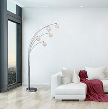 Load image into Gallery viewer, Artiva USA A51118FSN Manhattan Handcrafted Crystal Arched Floor Lamp, 84"H, Chrome