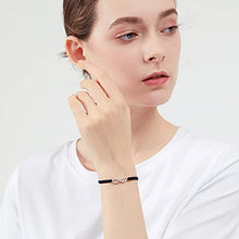 Load image into Gallery viewer, ZENI Infinity Bracelet for Women, Handmade Black Rope Braided Bracelet with 925 Silver Adjustable Bracelet Love Friendship Jewelry Gift