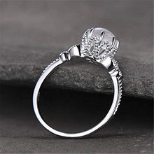Load image into Gallery viewer, Goddesslili Moonstone Diamond Encrusted Rings for Women Girlfriend Vintage Designed Gemstone Thin Wedding Engagement Anniversary Simple Jewelry Gift Under 5 Dollars (6)