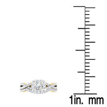 Load image into Gallery viewer, Dazzlingrock Collection 1.80 Carat (ctw) 10K Round Cubic Zirconia CZ Bridal Halo Engagement Ring Set, Yellow Gold, Size 5.5