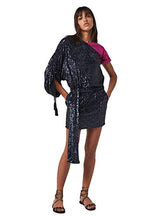Load image into Gallery viewer, PETER DUNDAS ONE Shoulder Navy Sequin Jersey Dress