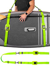 Load image into Gallery viewer, Gradient Fitness Kayak/Paddle Board/Surfboard Shoulder Strap | Hands-Free SUP Carrying Strap Boards with Padded Shoulder Sling, Paddle Carrier & Metal Accessories (Green)