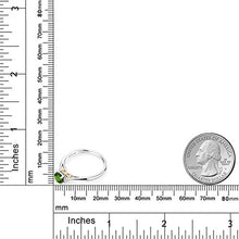 Load image into Gallery viewer, Gem Stone King 925 Silver and 10K Yellow Gold Ring 0.54 Ct Green Chrome Diopside G/H Lab Grown Diamond (Size 6)