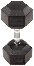 Load image into Gallery viewer, Sporzon! Rubber Encased Hex Dumbbell, Single, Black, 40 Pounds, Single