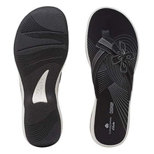 Load image into Gallery viewer, Clarks Women's Brinkley Flora Flip-Flop, Black Synthetic, 9