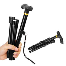 Load image into Gallery viewer, Folding Cane, Trekking Poles for Men, Women, Collapsible Walking Stick, Walking Cane with Carrying Bag, Adjustable,Lightweight, Anti Shock, Rubber Base for Hiking Camping