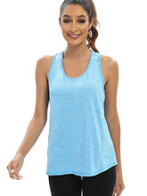 Load image into Gallery viewer, Aeuui Workout Tops for Women Racerback Tank Top Athletic Yoga Tops Exercise Running Shirts Gym Clothes Blue