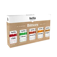 Load image into Gallery viewer, Hella Cocktail Co. | 5-Pack Bitters Bar Set, 8.5 Fl Oz Total | Craft Aromatic, Orange, Ginger, Citrus, & Smoked Chili Cocktail Bitters made with Real Fruit Peel & Whole Spices