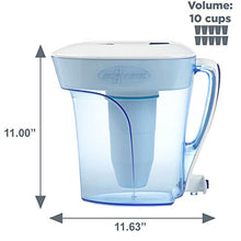Load image into Gallery viewer, ZeroWater Replacement Filters 12-Pack BPA-Free Replacement Water Filters & ZP-010, 10 Cup Water Filter Pitcher with Water Quality Meter