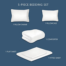 Load image into Gallery viewer, CozyLux Twin Bed in a Bag Comforter Sets with Comforter and Sheets 5 Pieces for Girls and Boys Black All Season Bedding Sets with Comforter, Pillow Sham, Flat Sheet, Fitted Sheet and Pillowcase