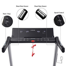 Load image into Gallery viewer, MaxKare Folding Treadmill Electric Motorized Running Machine with 15 Pre-Set Programs 2.5HP Power 8.5 MPH Max Speed White LED Display and Mobile Phone & Water Bottle Holder for Indoor Exercise
