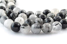 Load image into Gallery viewer, Manifestation Bracelet- Handmade Natural Black Rutile Bracelet - Natural Stone Yoga Bracelet - Gemstone Beaded Stretch Bracelet 8mm - Stone Bracelet