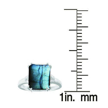 Load image into Gallery viewer, Sterling Silver with Natural Labradorite Solitaire Ring
