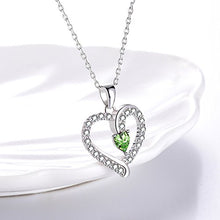 Load image into Gallery viewer, Necklace Birthday Gifts for Wife Mom Peridot Jewelry Women Teen Girls Sterling Silver Love Heart Necklace Anniversary Gifts
