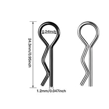 Load image into Gallery viewer, 120 Pieces Universal RC Body Clips Car Clips Silver and Black Stainless Steel R Clips for All 1/10 1/12 Scale Redcat HPI Himoto HSP Exceed RC Car Parts Truck Buggy Shell Replacement