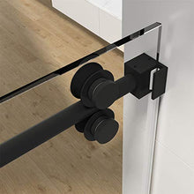 Load image into Gallery viewer, LONDAMA Shower Door,Frameless Single Sliding Glass Shower Doors 3/8"(10mm) Clear Tempered Glass,Noiseless Shatterproof Bathroom Shower Doors (60"W x 76"H, Matte Black)