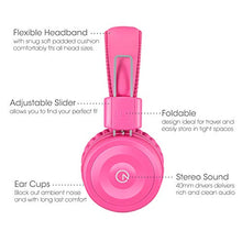 Load image into Gallery viewer, Kids Headphones-noot products K22 Foldable Stereo Tangle-Free 3.5mm Jack Wired Cord On-Ear Headset for Children/Teens/Girls/Smartphones/School/Kindle/Airplane/Plane/Tablet-Flamingo Pink/Gray