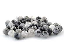 Load image into Gallery viewer, Manifestation Bracelet- Handmade Natural Black Rutile Bracelet - Natural Stone Yoga Bracelet - Gemstone Beaded Stretch Bracelet 8mm - Stone Bracelet