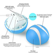 Load image into Gallery viewer, USB Rechargeable Smart Interactive Pet Toy Bounce Ball for Dog Cat,Built-in 1000mAh Battery,RGB Flashing LED Lights,360 Degree Auto Rolling/Turn Off,Washable Durable TPU Roller Wicked Toys (Blue)