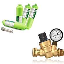 Load image into Gallery viewer, RVGUARD RV Water Pressure Regulator Valve with RV Water Filter and Flexible Hose Protector