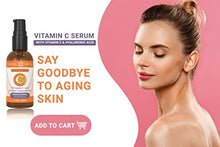 Load image into Gallery viewer, Nuva Skin Vitamin C Serum for Face and Eyes w/Hyaluronic Acid & Liquid Vitamin E - Natural Anti Aging, Anti Wrinkle Facial Treatment – Antioxidant Moisturizer for Acne, Scars & Even Skin Tone