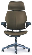 Load image into Gallery viewer, Freedom HumanScale Gel Chair F213 with Headrest New Gel Seat Graphite Wave Fabric Advanced Height Adjustable Duron Arms Standard Chair Height Titanium Frame with Soft Hard Floor Casters