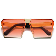 Load image into Gallery viewer, LKEYE - Unique Oversize Shield Vintage Square Sunglasses LK1705 Gold Frame/Gradient Red Lens