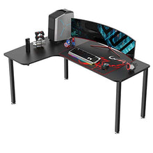 Load image into Gallery viewer, EUREKA ERGONOMIC 60 inch L Shaped Gaming Computer Desk, Multi-Functional Study Writing Corner Desk for Pc Gaming Home Office Laptop Computer Table, Black