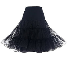 Load image into Gallery viewer, Retro Underskirt 50s 60s Swing Vintage Petticoat Net Skirts Wedding Crinoline Black S