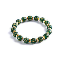 Load image into Gallery viewer, BOYULL Feng Shui Chrysoprase inscribed in Sanskrit Wealth Porsperity 10mm Bracelet, Attract Wealth and Good Luck, Deluxe Gift Box Included