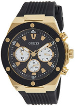 Load image into Gallery viewer, GUESS Men's Stainless Steel Analog Watch with Silicone Strap, Black, 24 (Model: GW0057G1)
