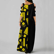 Load image into Gallery viewer, POINEG Dresses for Women Summer Casual Solid Color O-Neck Ladder Cutout Sleeve Maxi Dress Party Beach Long Dress