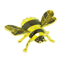 Load image into Gallery viewer, echomerx Bumblebee Bejeweled Hinged Trinket Box Bee Gold, Keepsake Pill Box and Decor