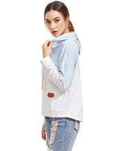 Load image into Gallery viewer, SweatyRocks Women's Long Sleeve Hoodie Sweatshirt Colorblock Tie Dye Print Tops Blue Ombre XL