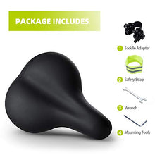 Load image into Gallery viewer, Roguoo Bike Seat, Most Comfortable Bicycle Seat Memory Foam Waterproof Bicycle Saddle - Dual Shock Absorbing - Best Stock Bicycle Seat Replacement for Mountain Bikes, Road Bikes Black