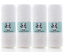 Load image into Gallery viewer, HIPHOP PANDA Bamboo Burp Cloths - Thickening 2 Layer Ultra Absorbent Burping Cloth for Baby Boys and Girls, Newborn Essentials Towel - Milk Spit Up Rags - Burpy Bib for Unisex - White (4-Pack)