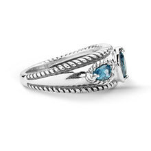 Load image into Gallery viewer, Carolyn Pollack Sterling Silver London Blue Topaz Band Ring,  size 5